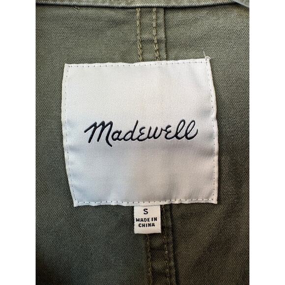 Madewell Sz S‎ Surplus Jacket Olive Green Army Utility Cinch Waist Oversized - Picture 2 of 11